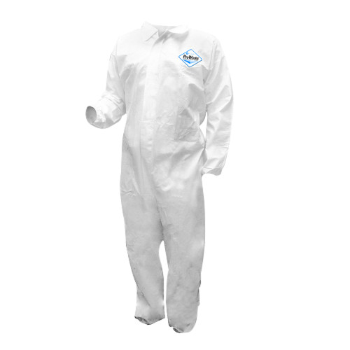 MICROPOROUS COVERALL  ELASTIC WRIST   ANKLES-WHITE-X-LARGE