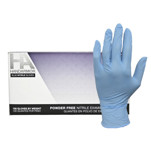 NITRILE POWDER FREE EXAM GLOVES BLUE  10 100-LG