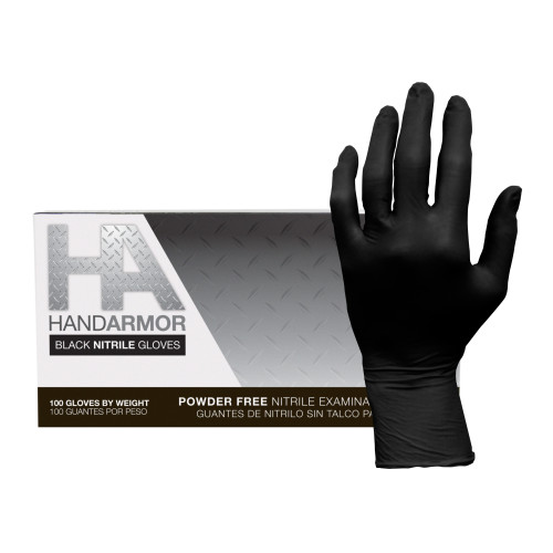 NITRILE POWDER FREE EXAM GLOVES BLACK 10 100- LG