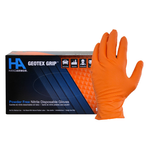 ORANGE NITRILE POWDER FREE TEXTURED GLOVES 10 100-X-LARGE