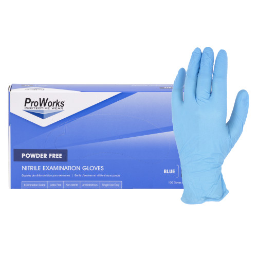 NITRILE POWDER FREE EXAM GLOVES BLUE 10 100 LG